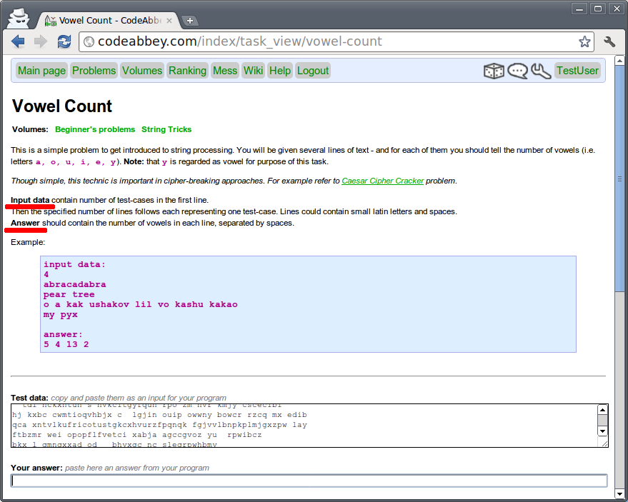 Sample for Problem Statement page